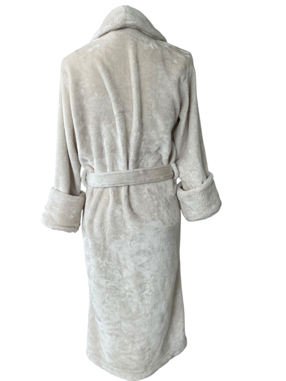 Pottery Barn Plush Fluffy Shawl Collar Bathrobe Cream One Size - Picture 3 of 7